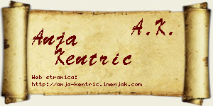 Anja Kentrić vizit kartica